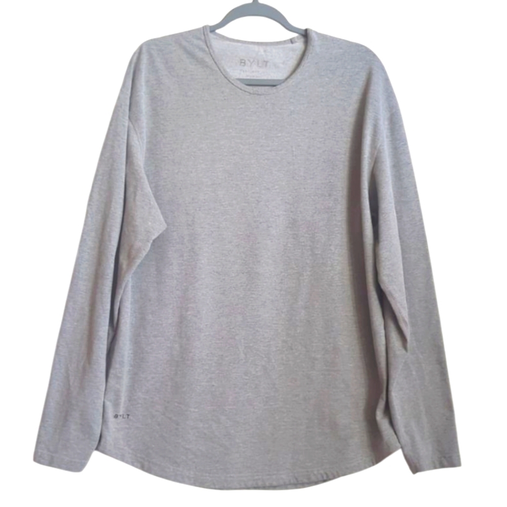 BYLT Basics Dtop Cut Crewneck Sweatshirt Long Sleeves Gray Size XL - Picture 8 of 8